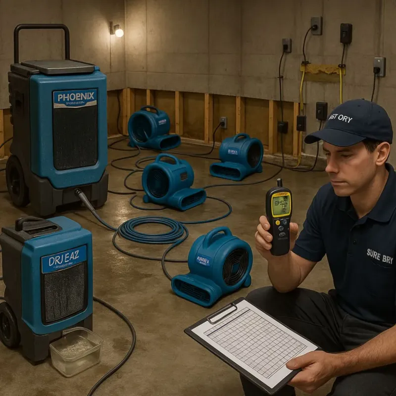 Structural Drying and Dehumidification process in Rockmart, GA